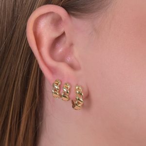 Trio de Argolas Grumet Grossa: Elegância e Estilo em Semijoias