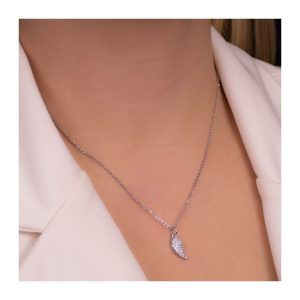Colar de Elo Português Fino com Pingente de Pimenta Cravejada de Zircônia - Semijoias Elegantes