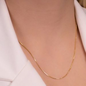 Corrente Veneziana 45 cm em Ouro - Elegância e Sofisticação para Todas as Ocasiões