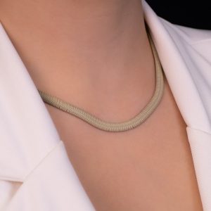 Colar Lacraia Colorida Bege - Semijoia Elegante e Versátil
