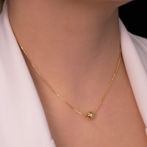 Colar de Bola Lisa 7mm em Ouro - Elegância e Sofisticação para Todas as Ocasiões