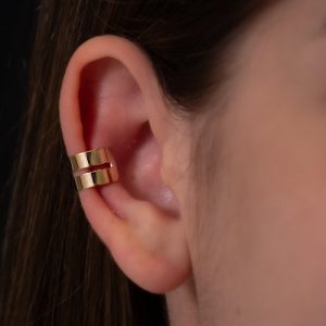 Piercing Fake Liso com Dois Fios Largos - Elegância e Estilo em Semijoias