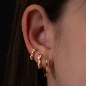 Trio de Argolas em Formato de Coração Liso - Semijoias Elegantes e Modernas