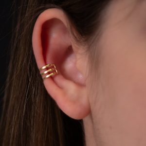 Piercing Fake com Três Fios Lisos - Elegância e Estilo em Semijoias