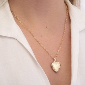Colar Relicário Coração 45cm com Extensor de 5cm - Joia Elegante e Sentimental