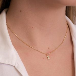 Colar Infantil com Pingente de Abacaxi Cravejado – Joias Infantis Elegantes