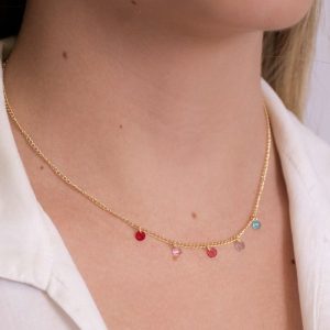 Colar Infantil com Zircônias Coloridas - Joia Delicada para Crianças