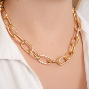 Colar de Elos Ovais Grossos em Fio Redondo: Elegância e Sofisticação em Semijoias