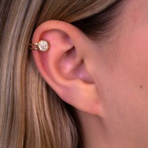 Piercing Fake Cravejado com Micro Zircônia em Formato de Círculo - Elegância e Estilo